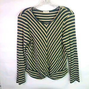 Yellow Chair Striped Knit Shirt. Size L.